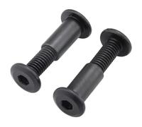 BOLORS Vis Femelle Noire M8 for verrouiller la vis écrou vis Bout à Bout écrou à attelle mâle-Femelle Rivets à Pression vis Bout à Bout avec écrou Attache en Titane (Color : M8, Size : 35mm (20PCS))