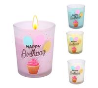 Bolosa Bougies parfumées dans un verre parfum rose - Bougie d'anniversaire parfumée Happy Birthday - Cadeau d'anniversaire pour femme - 150 g - Cadeau d'anniversaire pour femme