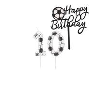 Bolosa Football Anniversaire Bougies 10 ans, Bougie Anniversaire Chiffre, Bougies d'anniversaire Football, Birthday Candles, avec Décoration de gâteau