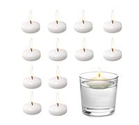 Bolosa Lot de 12 bougies flottantes blanches lumineuses étanches 35 x 16 mm grandes bougies chauffe-plat, 30 à 60 minutes de durée de combustion