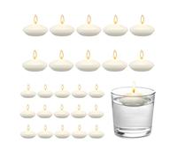 Bolosa Lot de 25 bougies flottantes, blanches, flottantes, étanches, 38 x 20 mm, bougies flottantes, grandes, bougies chauffe-plat, durée de combustion de 30 à 60 minutes