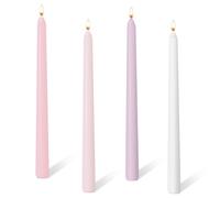 Bolosa Lot de 4 bougies coniques de 25,4 cm - Ensemble de bougies coniques dégradées roses - Bougies longues sans odeur et sans goutte pour dîner - Bâtons de bougie pour table, dîner, mariage, Noël
