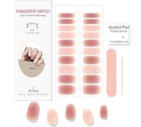 Boloshine 20Pcs Bande de Gel Semi-Durci pour Ongles, Couverture Complète Stickers Ongles Gel UV Vernis Autocollant, Bandes d'ongles en Gel, Lampe UV/LED Requise - Thé au Lait de l'après-midi