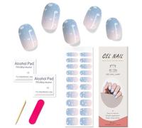 Boloshine 20Pcs Gel Vernis À Ongles Autocollants, Auto-adhésifs Stickers Ongles Gel UV, Qualité Salon Semi Cured Gel Nail Vernis Autocollant Ongles UV/LED Lamp Required, Mer de Nuages au Crépuscule