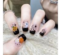 Boloshine 20pcs Halloween Bandes de Vernis À Ongles en Gel, Halloween Gel Vernis À Ongles Autocollants Auto-adhésif Nail Art Stickers avec Lime à Ongles et Bâton - Conte de Fée Sombre