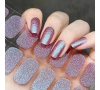 Boloshine 22Pcs Bandes de Vernis à Ongles en Gel, Paillettes Auto-Adhésif Semi Durci Autocollant French Manucure, Nail Stickers UV Durable Étanche pour Femme Fille (Éclat Rouge Foncé)
