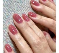 Boloshine Faux Ongles Carrés, 24 Pièces Couleur Pure Ongles à Presser, Pleine Couverture Ongle Artificiels Court Français Ongles à Coller pour Femmes Filles Nail Art Décoration (Rose Rêveur)