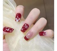 Boloshine Noël Bandes de Vernis À Ongles en Gel, 20pcs Rouge Nail Stickers Bandes de Vernis à Ongles en Gel Wraps, Auto-adhésif Nail Art Stickers pour Fête d'Noël Bal de Promo (Élan Blanc)