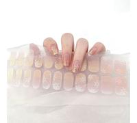 Boloshine Noël Bandes de Vernis À Ongles en Gel, 22pcs Nail Stickers Bandes de Vernis à Ongles en Gel Wraps, Auto-adhésif Nail Art Stickers pour Fête d'Noël Bal de Promo (Neige au Crépuscule)
