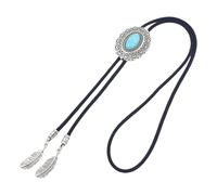 Bolotie Collier de style occidental pour hommes et femmes en métal malade turquoise bijou en pierre cravate pour festivals de musique cravate bolo réglable, Modèle turquoise, taille unique