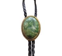 Bolotie en cuir tressé avec emblèmes et pendentif en pierre pour homme et femme, tenue de campagne, festival, cravate, collier bolo, taille unique, Comme décrit, Comme décrit.