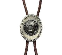 Bolotie en cuir tressé avec emblèmes et pendentif en pierre pour homme et femme, tenue de campagne, festival, cravate, collier bolo, taille unique, Comme décrit, Comme décrit.