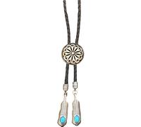 Bolotie Vintage Western Antique Sculpture Fleur Plume Pendentif Chemise Collier Chaîne Bijoux Cravate Cravate Cowboy Bolo Cravate, taille unique, Comme décrit, Comme décrit.