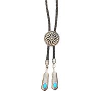 Bolotie Vintage Western Antique Sculpture Fleur Plume Pendentif Chemise Collier Chaîne Bijoux Cravate Cravate Cowboy Bolo Cravate, taille unique, Comme décrit, Comme décrit.
