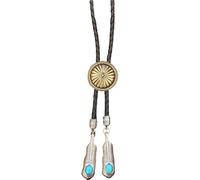 Bolotie Vintage Western Antique Sculpture Fleur Plume Pendentif Chemise Collier Chaîne Bijoux Cravate Cravate Cowboy Bolo Cravate, taille unique, Comme décrit, Comme décrit.