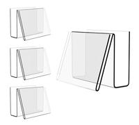 Boloyo Acrylic Vertical Postcard Display Holder,4 x 6 inch 1PC Clear Card Display Stand Easel Tablet Holder for Postcard Greeting Recipe Index Business Memory-Note Card, Artworks (Horizontal, 4PC)