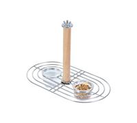 Bols À Cage, Jouet De Stand De Perroquet, Bols d'alimentation des Oiseaux Clairs, Conception De Perchée Robuste avec Compatibilité Multi-Oiseaux pour Balcon, Le Patio, La Cour, Le Jardin, Gris
