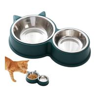 Bols à chat en acier inoxydable : bols pour chiens en acier inoxydable, bols de nourriture pour chats antidérapants, bols pour chiens à oreilles de chat | Distributeur d'eau et de nourriture
