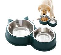 Bols à chat en acier inoxydable : bols pour chiens en forme d'oreille de chat anti -Slip pour nourriture et eau | Plateau d'alimentation épaissi avec caractéristique de jouet à lécher | Fourniture