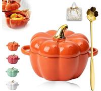 Bols à citrouille allant au four de 15 oz, bols à soupe à la citrouille créatifs avec poignées, bols à soupe à la citrouille pour décoration d'Halloween de Thanksgiving,pâtes, céréales (orange)(Orange