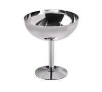 Bols à crème glacée en acier inoxydable poli avec base plate pour fête et utilisation en extérieur pour servir de la mousse, de la crème anglaise et des salades (B)