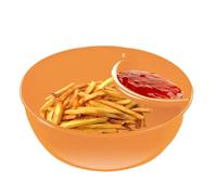 Bols à frites et sauces : bol de service 2 en 1 avec support intégré pour les collations, sauces et collations | Design moderne, facile à nettoyer et idéal pour les fêtes, les événements
