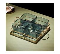 Bols à fruits, Assiette légère de luxe for le thé de l'après-midi, assiette de fruits, Snacks de thé commerciaux, assiette de fruits secs avec couvercle Bols à fruits pour la table(Green_Medium)