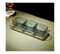 Bols à fruits, Assiette légère de luxe for le thé de l'après-midi, assiette de fruits, Snacks de thé commerciaux, assiette de fruits secs avec couvercle Bols à fruits pour la table(Green_Small)