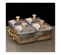 Bols à fruits, Assiette légère de luxe for le thé de l'après-midi, assiette de fruits, Snacks de thé commerciaux, assiette de fruits secs avec couvercle Bols à fruits pour la table(Gray_Medium)