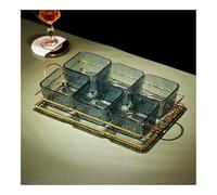 Bols à fruits, Assiette légère de luxe for le thé de l'après-midi, assiette de fruits, Snacks de thé commerciaux, assiette de fruits secs avec couvercle Bols à fruits pour la table(Green_Large)