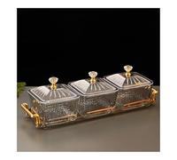 Bols à fruits, Assiette légère de luxe for le thé de l'après-midi, assiette de fruits, Snacks de thé commerciaux, assiette de fruits secs avec couvercle Bols à fruits pour la table(Gray_Small)