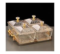 Bols à fruits, Assiette légère de luxe for le thé de l'après-midi, assiette de fruits, Snacks de thé commerciaux, assiette de fruits secs avec couvercle Bols à fruits pour la table(Clear_Medium)