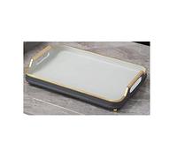 Bols à fruits, plateaux à fruits, plateaux de service, centres de Table, plateaux à collation de fête, assiettes à Dessert en résine, bols à fruits(White gray)