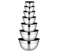 Bols à Mélanger en Acier Inoxydable,Set de 7 Pièces avec Couvercles Airtight en Acier Inoxydable et Emboîtables - Bols à Mélanger pour Salade et Légumes à la Maison,pour Sauces Collations Oeufs Assais