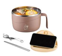 Bols à nouilles avec baguettes - 1200ml Mugs à soupe anti-brûlure | Récipient à Déjeuner en Acier Inoxydable 304,Pour maison, cuisine, dortoir étudiant, riz, pho, soupe, pâtes, porridge, gumbo,