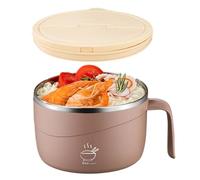Bols à nouilles | Mugs à soupe portables avec couvercle et fourchette,Récipient à Déjeuner en Acier Inoxydable 304,Pour maison, cuisine, dortoir étudiant, riz, pho, soupe, pâtes, porridge, gumbo,