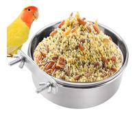 Bols à Oiseaux en Acier Inoxydable,Écuelle Pour Animaux Domestiques Avec Support Avec Pince - Mangeoire En Acier Inoxydable Pour Cage | Pour Perruches, Calopsittes, Conures, Chinchillas, Furets, Hamst