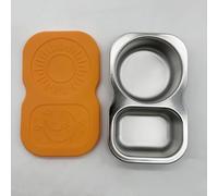 Bols à pour sauce Double Compartiment Étanche - Récipients pour Sauces 65ml & 85ml avec Couvercle Silicone pour Pique-nique(Orange)