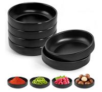 Bols à Sauce, 6 Pièces Mini Bols à Sauce Soja Noir Bols Ronds, Bol à Tapas Et Sauces Bols à Tremper Pour Sauces Sauce épices Collations 8,7 cm x 2,5 cm