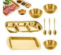 Bols À Sauce Soja - 8 Pièces Portables En Acier Inoxydable, 3 Compartiments, Plat D'assaisonnement | Utilisations Multiples Dans La Cuisine Et Au-delà, Fournissant Sel, Ketchup, Sucre, Vin