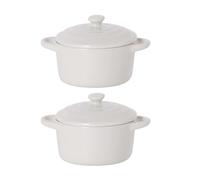 Bols à soupe en céramique avec couvercles et poignées, parfaits pour servir de la soupe à l'oignon français et des ragoûts