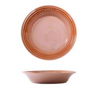Bols à Soupe en Porcelaine avec Couvercle, Bols à pâtes, Assiettes de Service de 20 cm, Bols Bas, Bols de Service pour pâtes/Soupe, Grand Format, Marron, Lot de 2