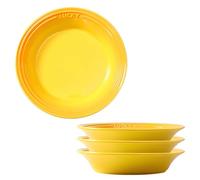 Bols à Soupe en Porcelaine avec Couvercle, Bols à pâtes, Assiettes de Service de 20 cm, Bols Bas, Grands Bols de Service pour pâtes/Soupe, Jaunes, Lot de 4