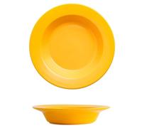 Bols à Soupe en Porcelaine avec Couvercle, Grande Assiette Creuse à Rebord, Lot de 2 Bols à pâtes, Assiette de Service à Salade, compatibles Micro-Ondes et Four. - Jaune - 20