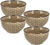 Bols à soupe Lot de 4 - Bols à ramen en faïence sans oreille - Bols et bols pour soupe, nouilles, salade, petit déjeuner et bol à fruits - Ø 14 cm - Passe au lave-vaisselle