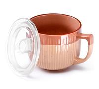 Bols à soupe NUTRIUPS avec poignées, 900 ml Bol à soupe micro-ondes avec couvercle, Bol à soupe avec poignées, Bol pour Ramen, Nouilles, Porridge (Nude)