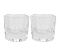 Bols à Teinture pour Manucure en Verre, Lot de 2 Couvercle | Verre Transparent, Visibilité Facile du Contenu, pour Salons Professionnels et Préparation des Ongles en Gel