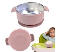Bols avec ventouse | Bol pour enfant - Récipient alimentaire anti-brûlure, assiette à collation en acier inoxydable - pour filles et garçons d'âge préscolaire
