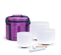 Bols chantants en cristal, Bol chantant en cristal de quartz givré, ensemble de guérison sonore 8''-12'', pleine conscience de guérison(432hz)