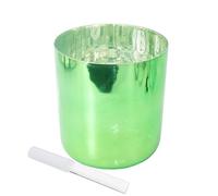 Bols chantants en cristal de quartz, Bol chantant Chakra en argent vert de 7 pouces, acrylique, avec joint torique, Notes(G Note)